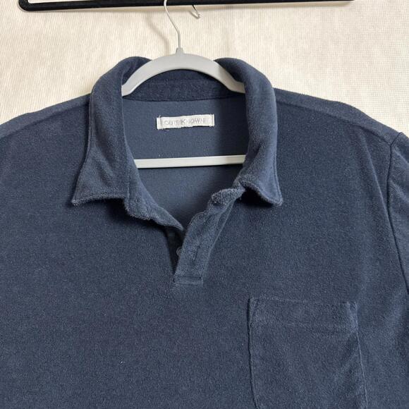 Outerknown Men's Size XL Dark Blue Short Sleeve Hightide Terry Towel Polo Shirt - Picture 4 of 10